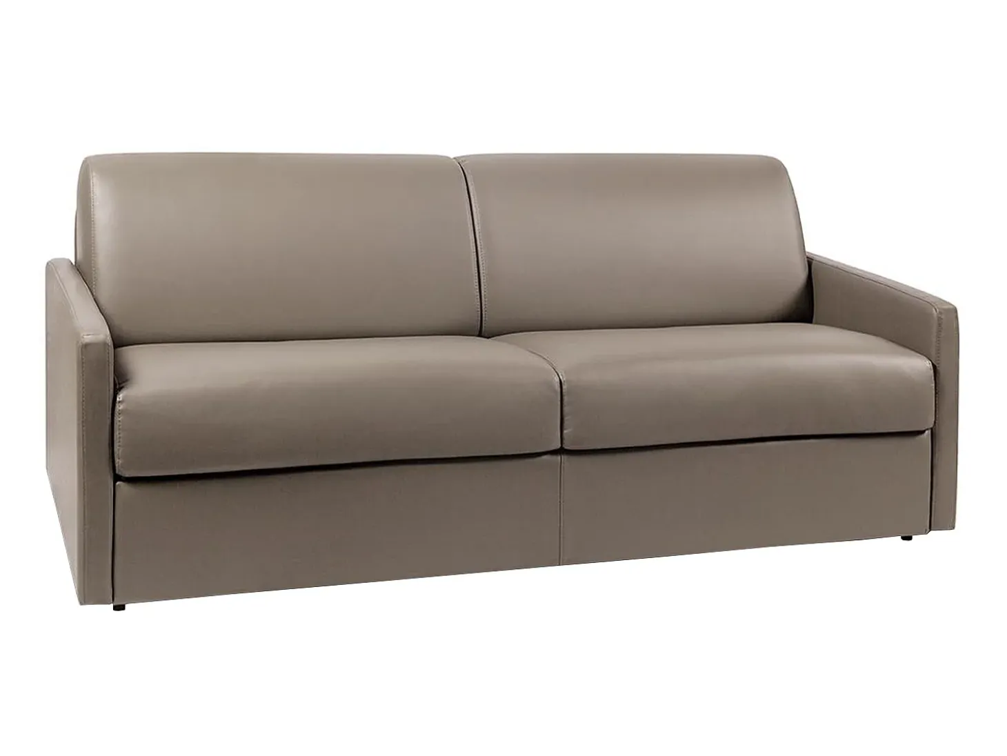 Sofá de 4 lugares convertível de abertura rápida em pele sintética taupe colchão de espuma de 14 cm - CALIFE