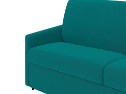 Sofá de 3 lugares convertível de abertura rápida em tecido cinza. Colchão de espuma 14 cm - CALIFE