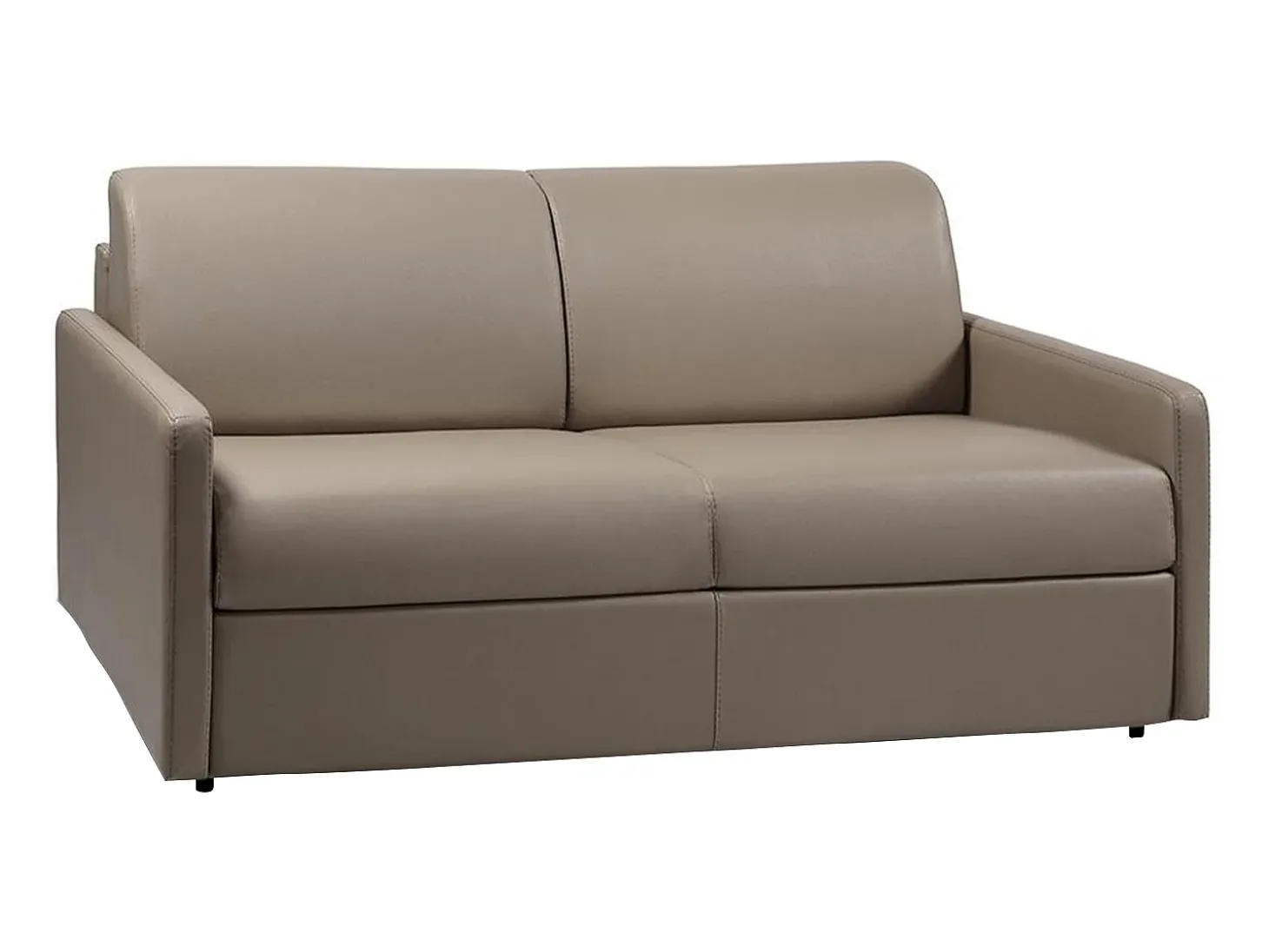 Sofá de 3 lugares convertível de abertura rápida em pele sintética taupe colchão de espuma de 14 cm - CALIFE