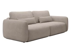 Sofá de 3 lugares convertível tecido texturizado taupe VOPOZA