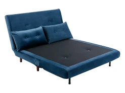 Sofá de 2 lugares convertível veludo azul-escuro estilo habitat jovem URIBIA