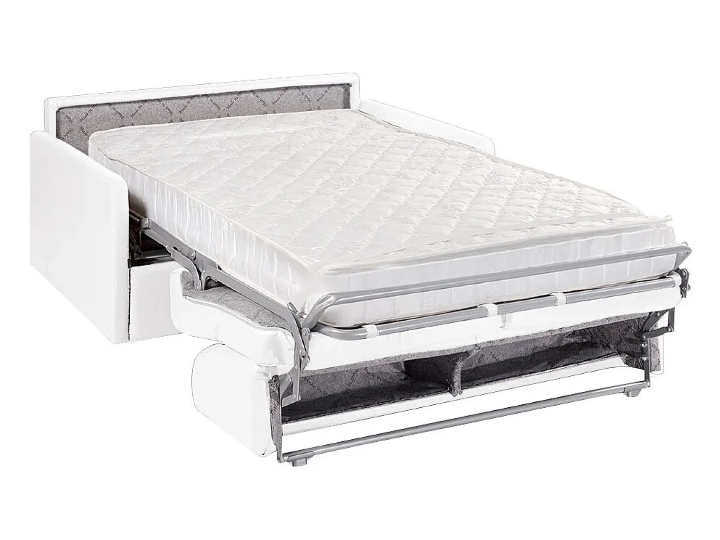 Sofá de 3 lugares convertível de abertura rápida em pele sintética branco colchão de espuma de 18 cm - CALIFE