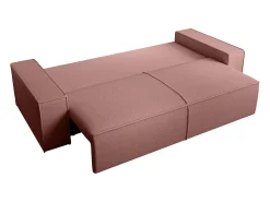 Sofá de 4 lugares convertível veludo texturizado terracota AMELIA