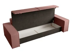 Sofá de 4 lugares convertível veludo texturizado terracota AMELIA