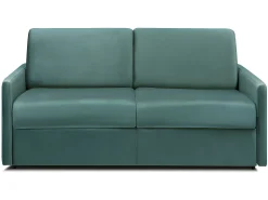 Sofá de 3 lugares convertível de abertura rápida em veludo verde-menta colchão de espuma de 14 cm - CALIFE