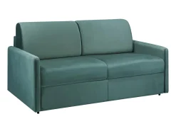 Sofá de 3 lugares convertível de abertura rápida em veludo verde-menta colchão de espuma de 14 cm - CALIFE