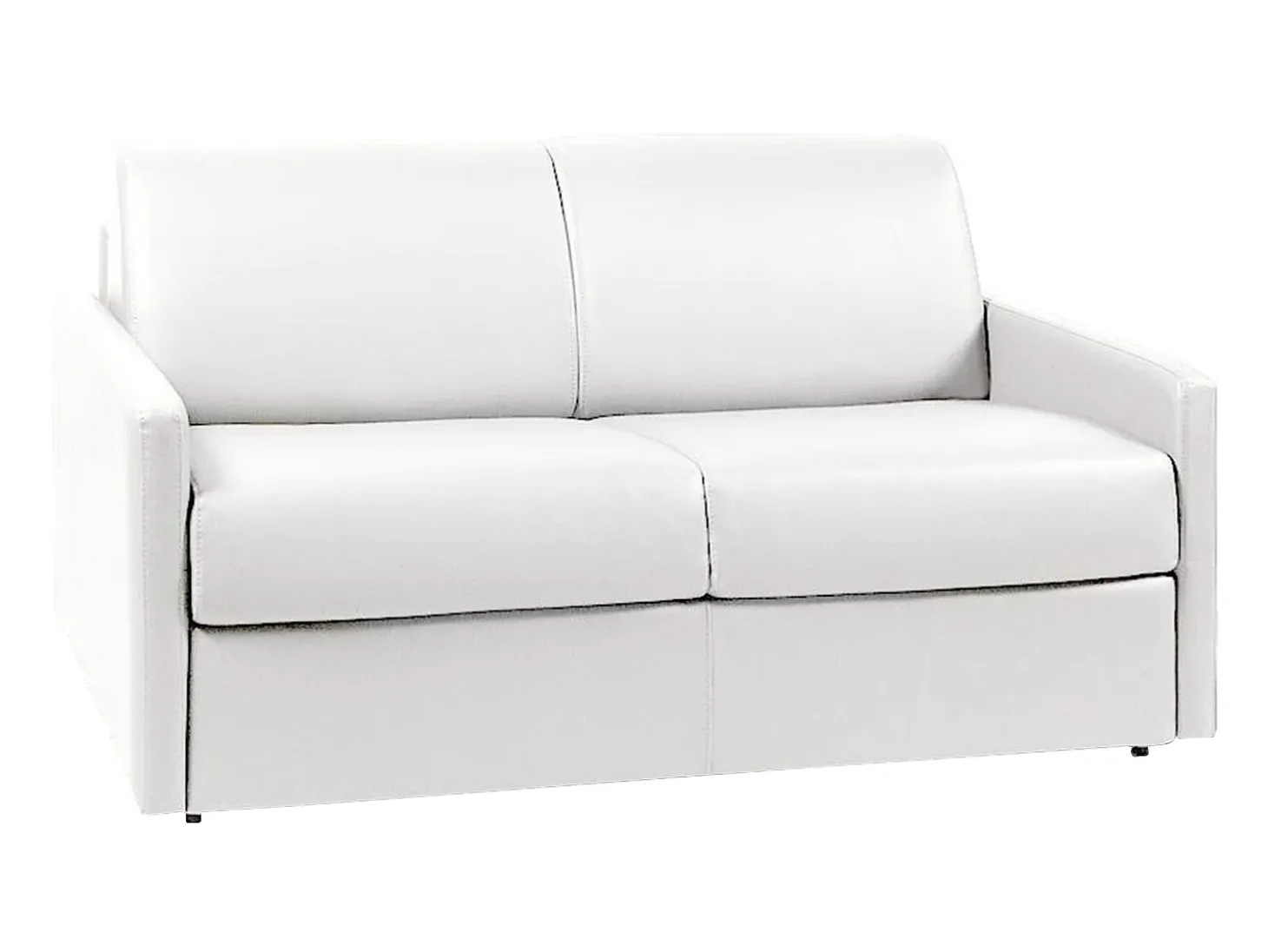 Sofá de 3 lugares convertível express em pele sintética Branco CALIFE