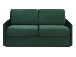 Sofá de 3 lugares convertível de abertura rápida em veludo verde-abeto colchão de espuma de 14 cm - CALIFE