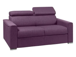 Sofá de 2 lugares convertível de abertura rápida em tecido violeta colchão - VIZIR