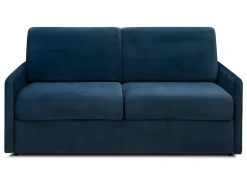 Sofá de 3 lugares convertível de abertura rápida em veludo azul-escuro colchão de espuma de 18 cm - CALIFE