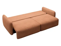 Sofá de 3 lugares convertível tecido texturizado terracota VOPOZA