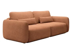 Sofá de 3 lugares convertível tecido texturizado terracota VOPOZA