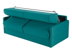 Sofá de 4 lugares convertível de abertura rápida em tecido cinza colchão de espuma 18 cm - CALIFE