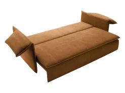 Sofá de 3 lugares convertível veludo canelado terracota TEODORA