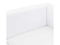 Sofá de 3 lugares couro artificial branco