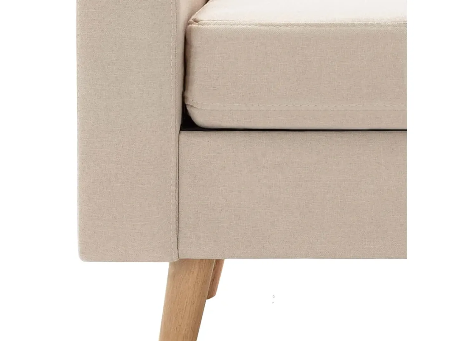 Sofá de 2 Lugares Creme em Tecido Elegante e Confortável