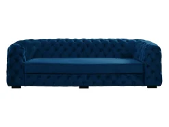 Sofá de 3 lugares de veludo azul noite chesterfield STANLEY