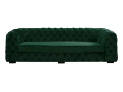 Sofá de 3 lugares de veludo verde chesterfield STANLEY
