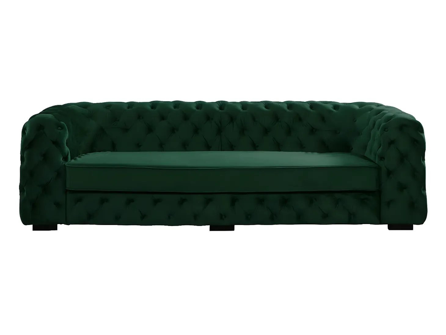 Sofá de 3 lugares de veludo verde chesterfield STANLEY