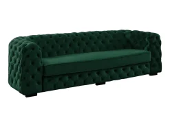 Sofá de 3 lugares de veludo verde chesterfield STANLEY