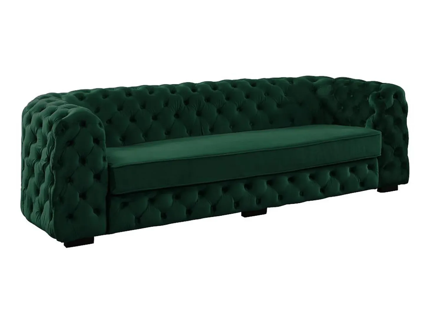 Sofá de 3 lugares de veludo verde chesterfield STANLEY