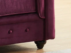 Sofá de 3 lugares de veludo roxo CHESTERFIELD -Preço baixo