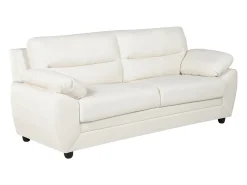 Sofá de 3 lugares elegante em pele sintética Branco - MANOA