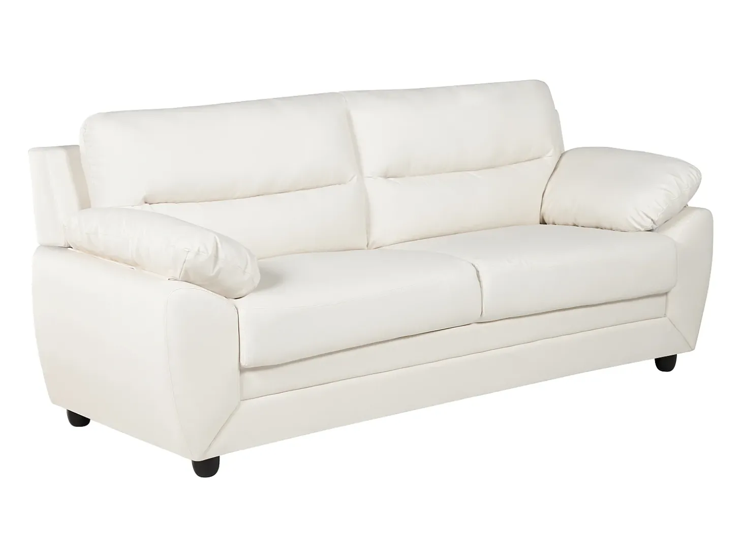 Sofá de 3 lugares elegante em pele sintética Branco - MANOA