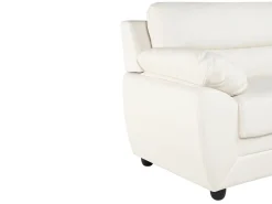 Sofá de 3 lugares elegante em pele sintética Branco - MANOA