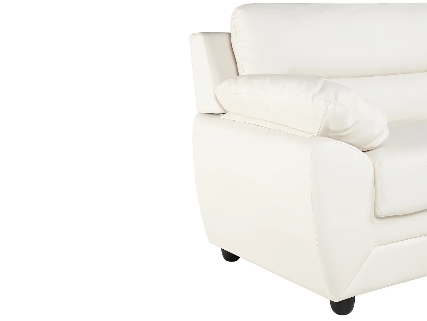 Sofá de 3 lugares elegante em pele sintética Branco - MANOA