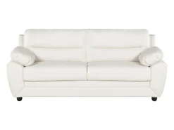 Sofá de 3 lugares elegante em pele sintética Branco - MANOA