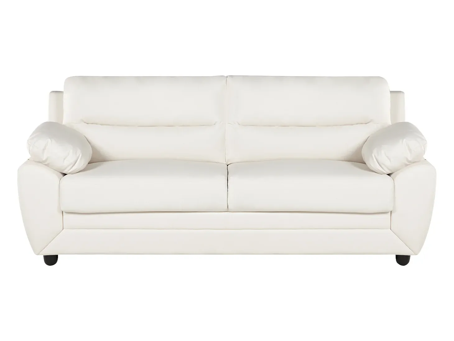 Sofá de 3 lugares elegante em pele sintética Branco - MANOA