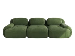 Sofá de 3 lugares em bombazine - Não necessita de montagem - Verde