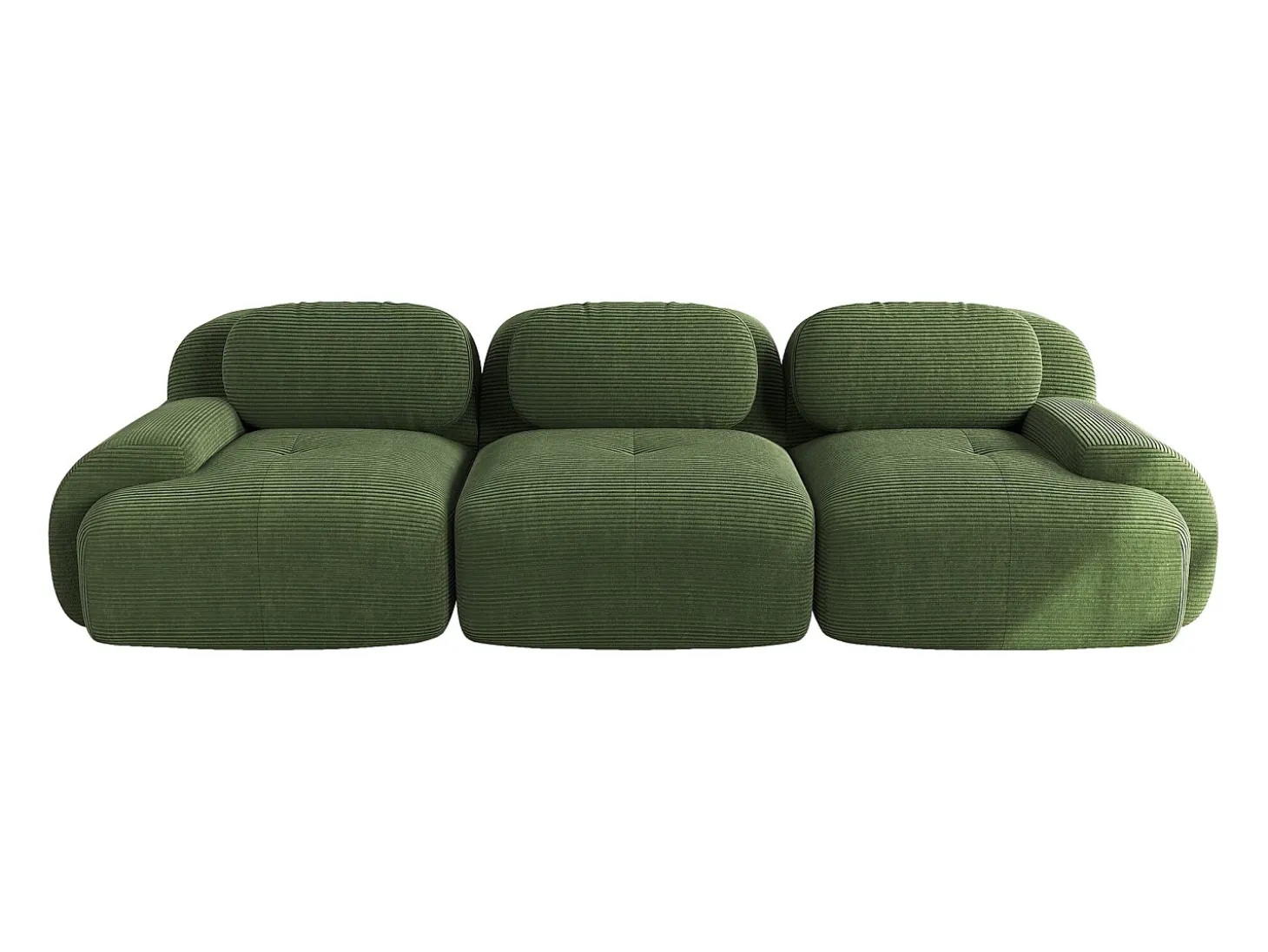 Sofá de 3 lugares em bombazine - Não necessita de montagem - Verde