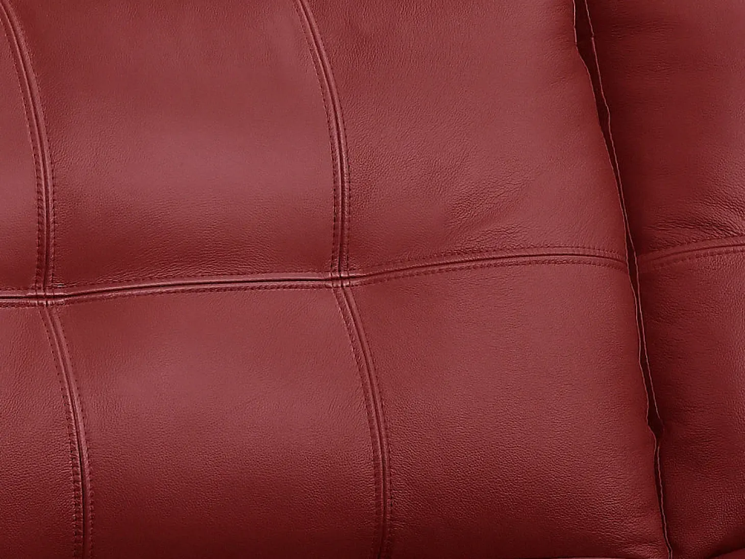 Sofá de 2 lugares em couro bovino - Vermelho - AVELÃ