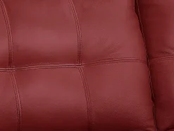 Sofá de 3 lugares em couro bovino - Vermelho - AVELÃ