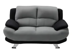 Sofá de 2 lugares em microfibra bicolor cinza e preto - MUSKO