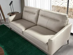 Sofá de 3 lugares em pele cinzenta taupe 6138 ANGEL CERDA