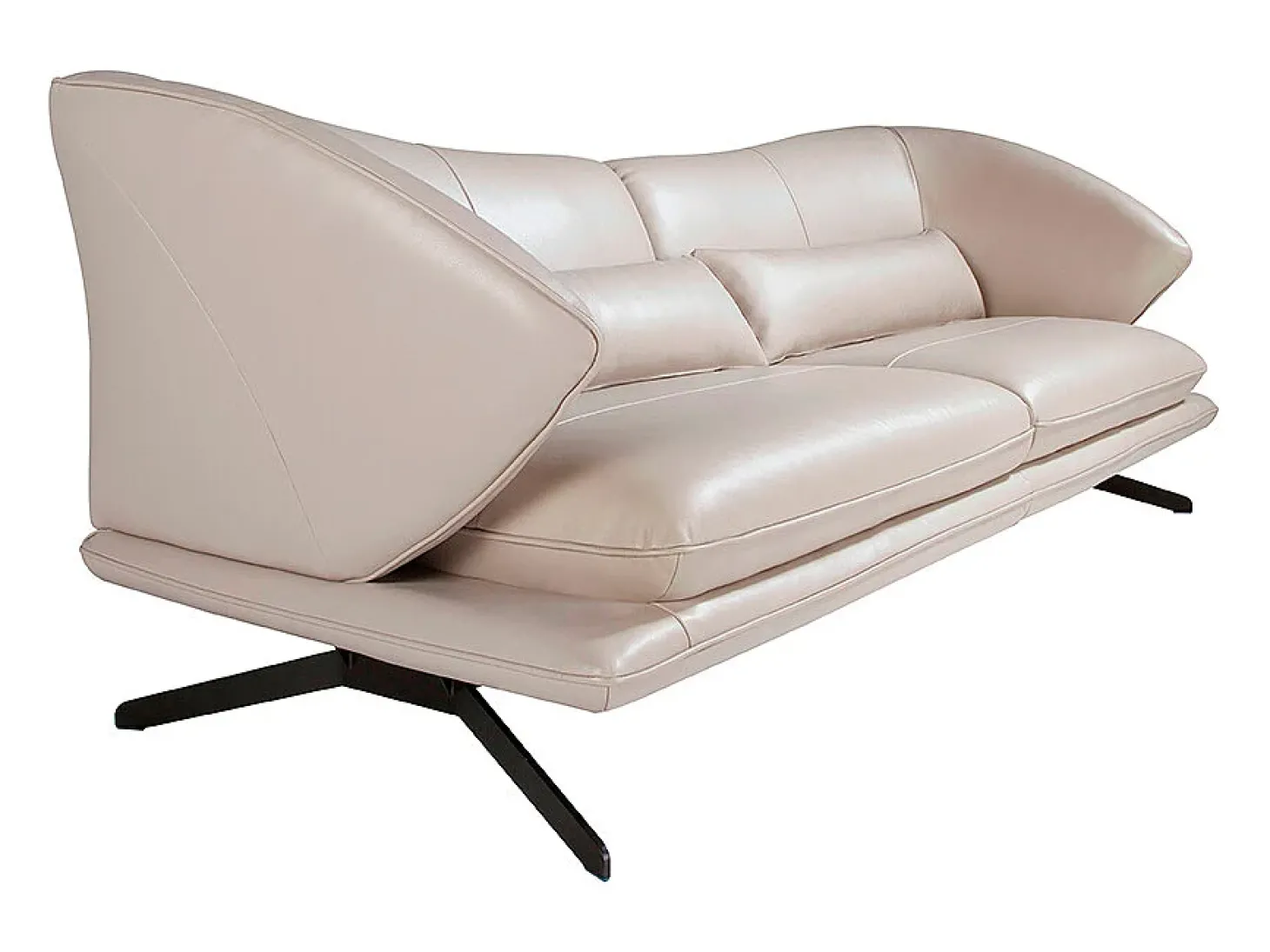Sofá de 2 lugares em pele cinzenta taupe 6145 ANGEL CERDA