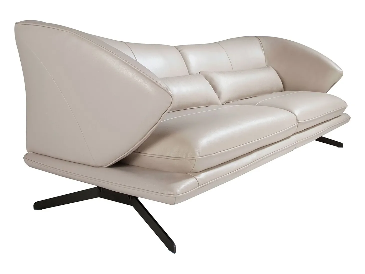 Sofá de 2 lugares em pele cinzenta taupe 6145 ANGEL CERDA