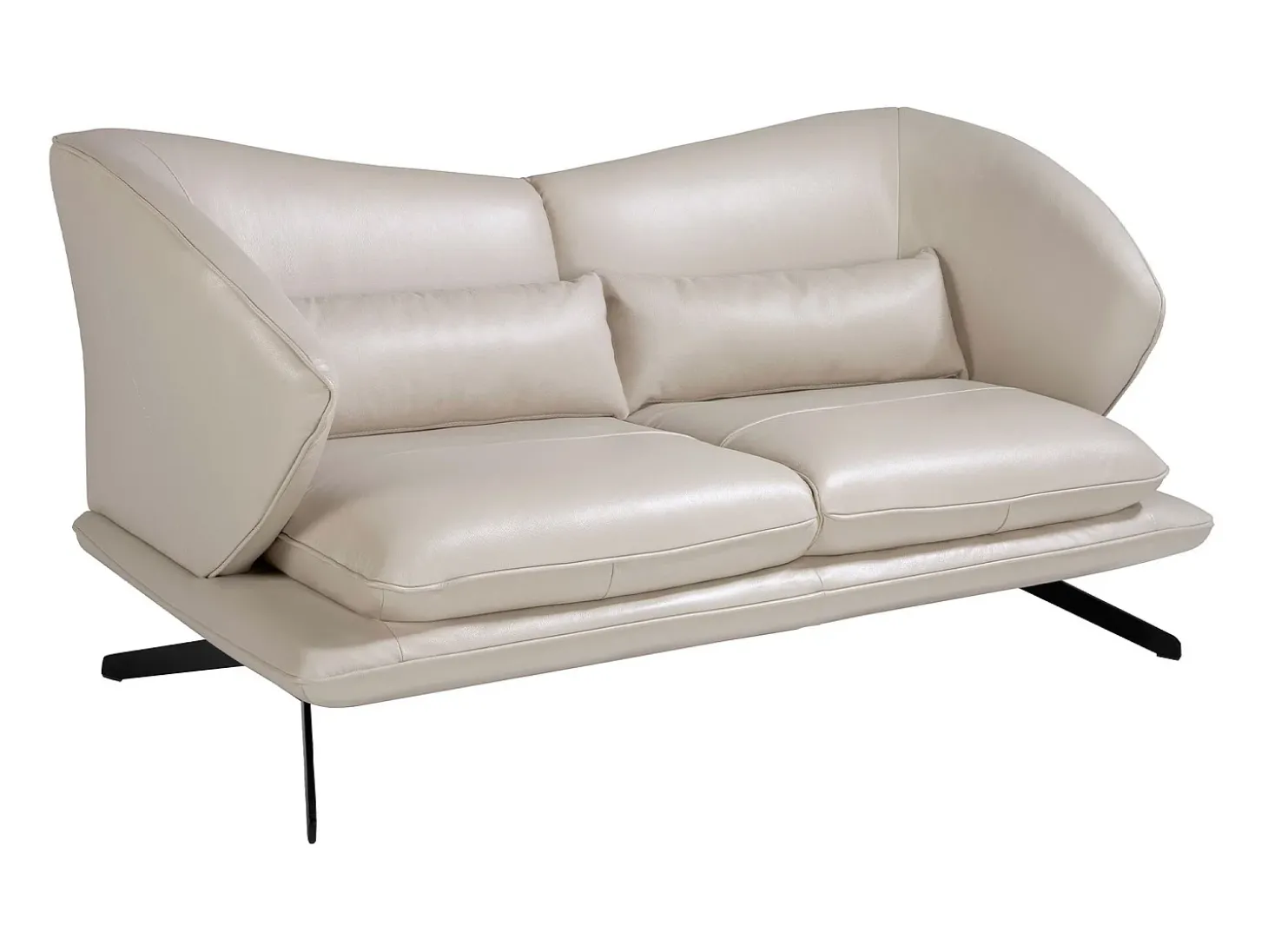 Sofá de 2 lugares em pele cinzenta taupe 6145 ANGEL CERDA