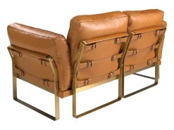 Sofá de 2 lugares em pele camel 6229 ANGEL CERDA