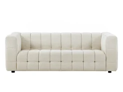 Sofá de 3 lugares em tecido bouclé branco marfim design LERICI de Pascal Morabito