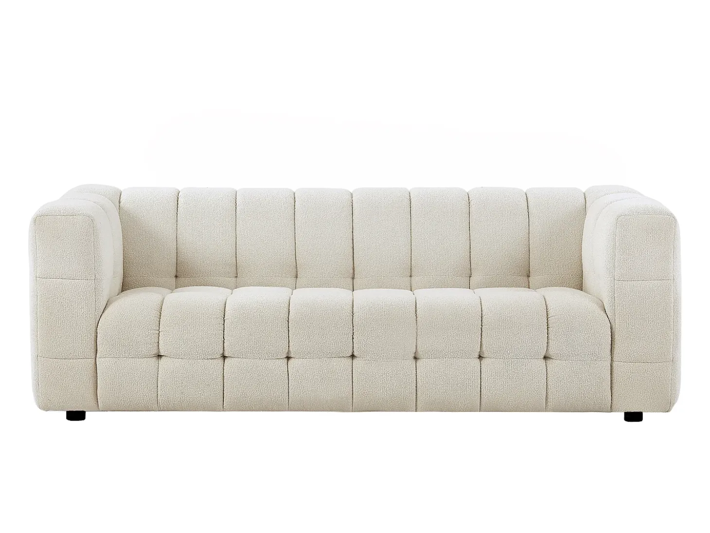 Sofá de 3 lugares em tecido bouclé branco marfim design LERICI de Pascal Morabito