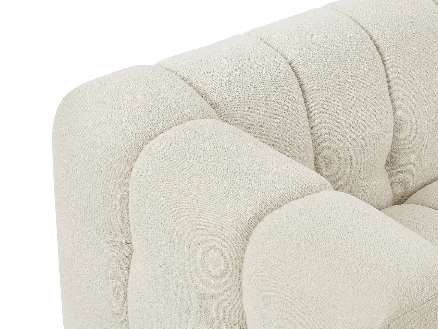 Sofá de 3 lugares em tecido bouclé branco marfim design LERICI de Pascal Morabito