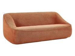Sofá de 3 lugares em tecido texturizado terracota design KIREBA