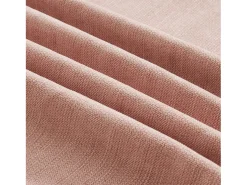 Sofá de 3 lugares em tecido chenille rosa - Com apoio lombar e saia plissada removível.