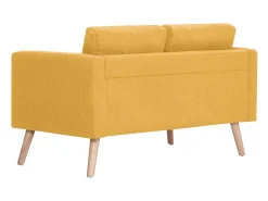 Sofá de 2 lugares em tecido amarelo