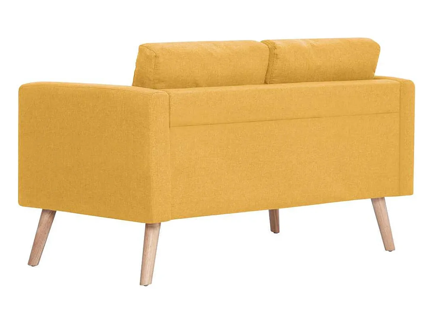 Sofá de 2 lugares em tecido amarelo
