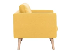 Sofá de 2 lugares em tecido amarelo